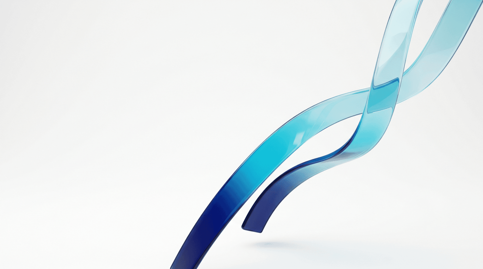 Aperio Studios — glass-ribbon brand sculpture