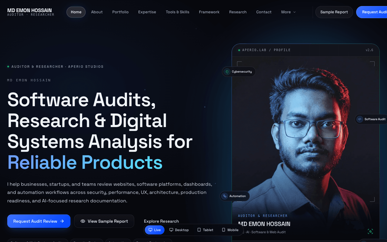 Emon Portfolio — website screenshot